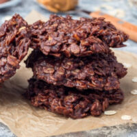 Chocolate Peanut Butter No-Bake Keto cookies.  