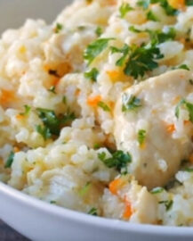 Instant Pot Creamy Cheesy Parmesan Chicken Rice