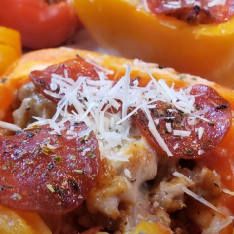 keto pizza stuffed peppers