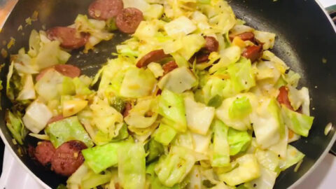 Keto Fried Sausage & Cabbage