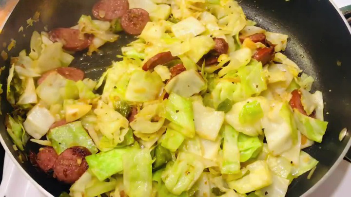 Keto Fried Sausage Cabbage 3