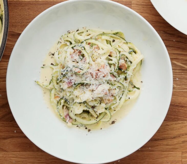 Keto carbonara with zoodle