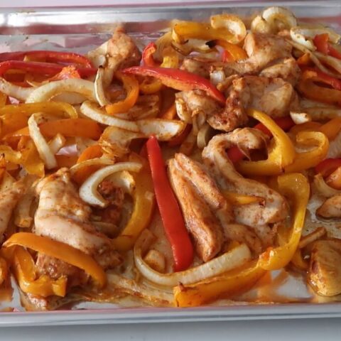 Keto sheet pan chicken fajitas