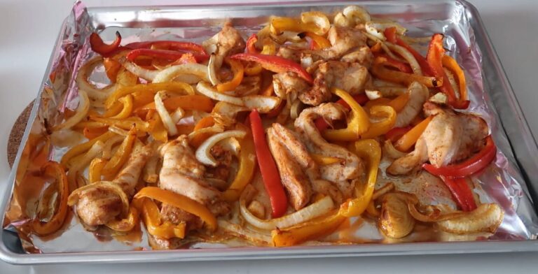 Keto sheet pan chicken fajitas